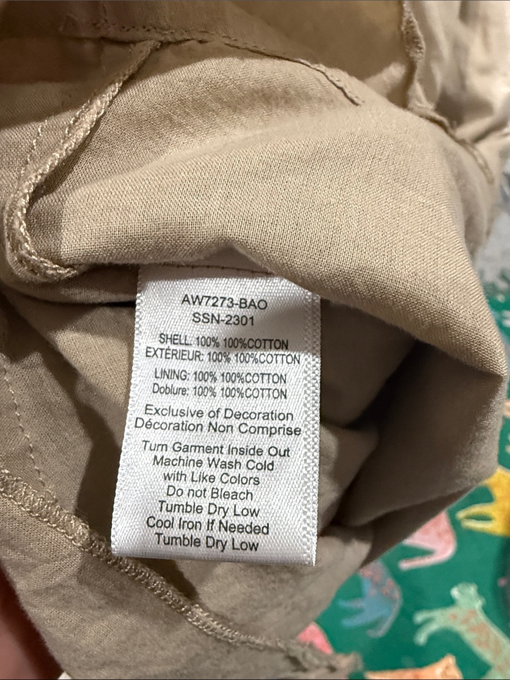 ATM Nordstrom Babydoll Short Sleeve Dress Large neutral pockets cotton - Picture 6 of 7